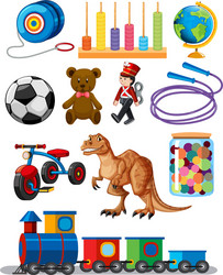 set different toys vector