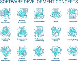 Software Development Icons - Concept Set vector image