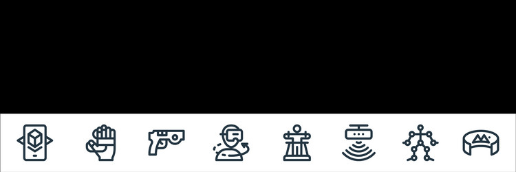 virtual reality line icons linear set quality vector image