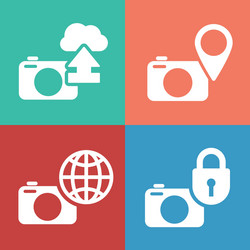 Camera digital icon set vector