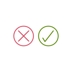 Check mark and cross box icons right wrong vector