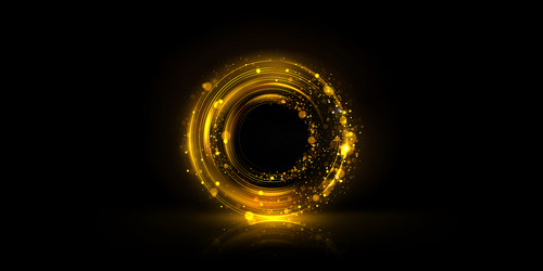 circle frame with golden bokeh effect vector image