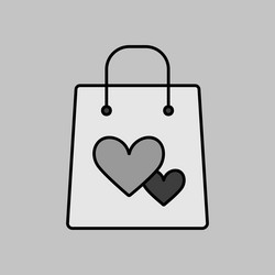 gist bag with heart isolated icon vector