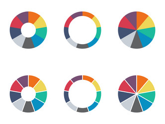 Infographic pie chart set cycle presentation vector