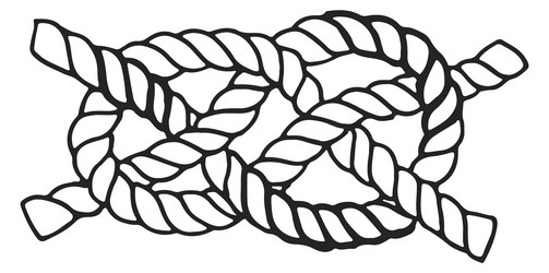 marine knot sketch sailing rope loop icon vector image