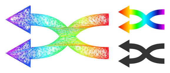 Rainbow net mesh gradient shuffle arrows left icon vector