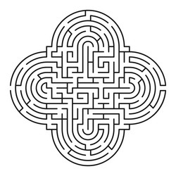 Rgb abstract maze labyrinth with entry and exit vector