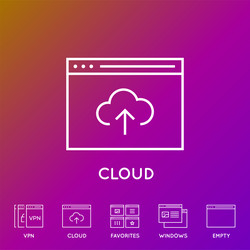set of minimal browser developing app and coding vector image