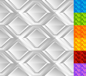 Set of rhombus pattern in 7 color monochrome vector