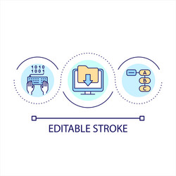 sources for coding in workplace loop concept icon vector