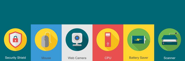 a set of 6 computer and hardware icons vector image