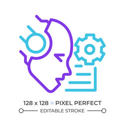 ai reads and summarize two color line icon vector image