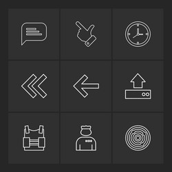 Message like compass left rewind upload bag vector