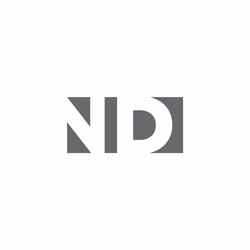 nd logo monogram with negative space style design vector image