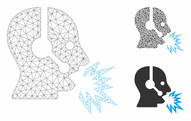 operator shout mesh 2d model and triangle vector image