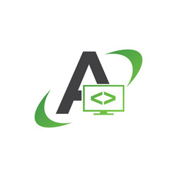 programming code and technology logo template vector image