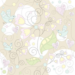 Romantic Floral Wallpaper vector image