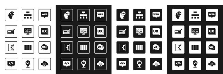 set web and graphic design ui or ux front end vector image