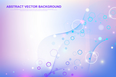 abstract hexagonal background with waves vector