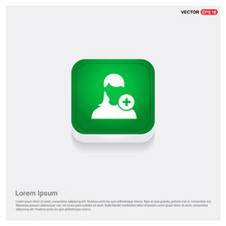 Add user icon green web button vector