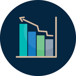 Isolated workflow bars flat block style icon vector