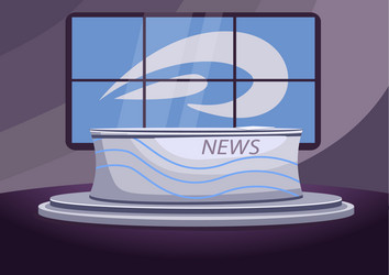 news studio flat color vector