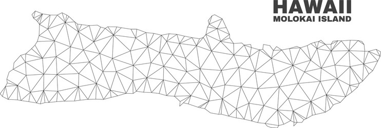 polygonal mesh molokai island map vector image