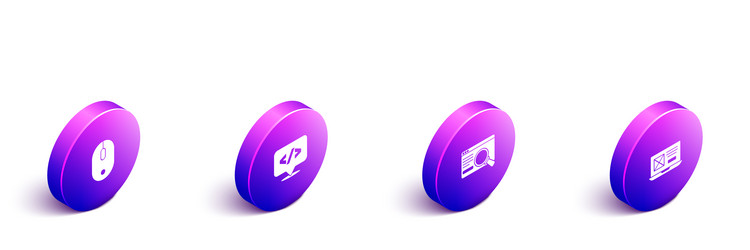 set isometric computer mouse front end vector image