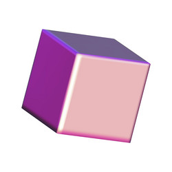3d pink metal neon gradient cube shapes render Vector Image
