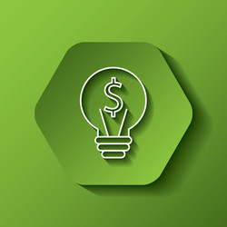 bulb with money sign icon vector