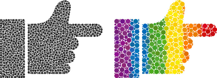 Dot index finger composition icon rainbow vector
