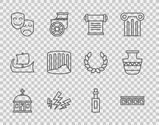 set line santorini building ancient greek pattern vector image