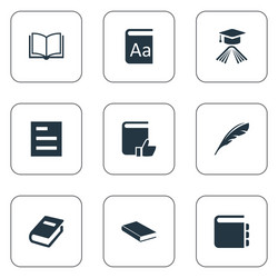 set of simple books icons vector image