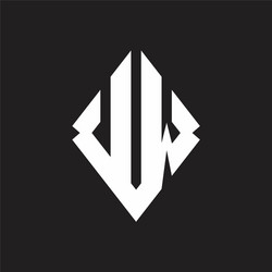uw logo monogram with sharp square design template vector image
