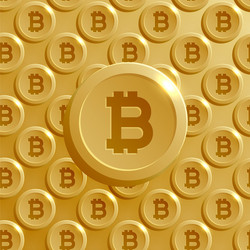 Background made with bitcoins pattern vector