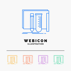 Build equipment fab lab tools 5 color line web vector