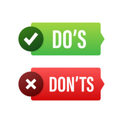 do s and don ts button flat simple thumb up vector image