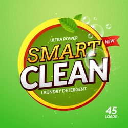 Laundry detergent smart clean design cleaner wash vector