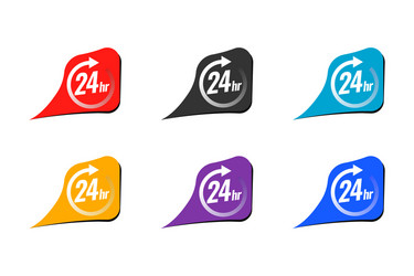 set color icons round clock work sign 24 vector image