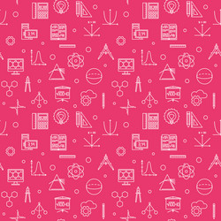 Stem education outline seamless pattern vector