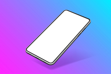 3d realistic smartphone mockup with blank display vector