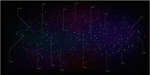 big data visualization nebula multi-colored vector