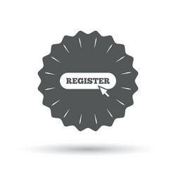 register with cursor pointer icon membership vector image