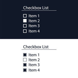 a checkbox form for the website user interface vector