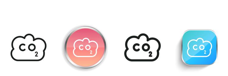 co icon thin linear regular and button style vector image