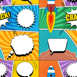 Colorful comic bright seamless pattern Royalty Free Vector