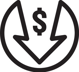 Dollar decrease icon money symbol with arrow Vector Image