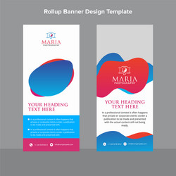 Premium red and blue rollup banner with moderns vector