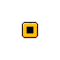stop ui button yellow square shape symbol pixel vector image
