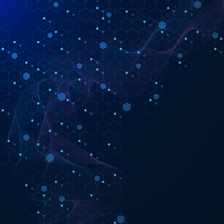 Abstract hexagon pattern with connect dots lines vector